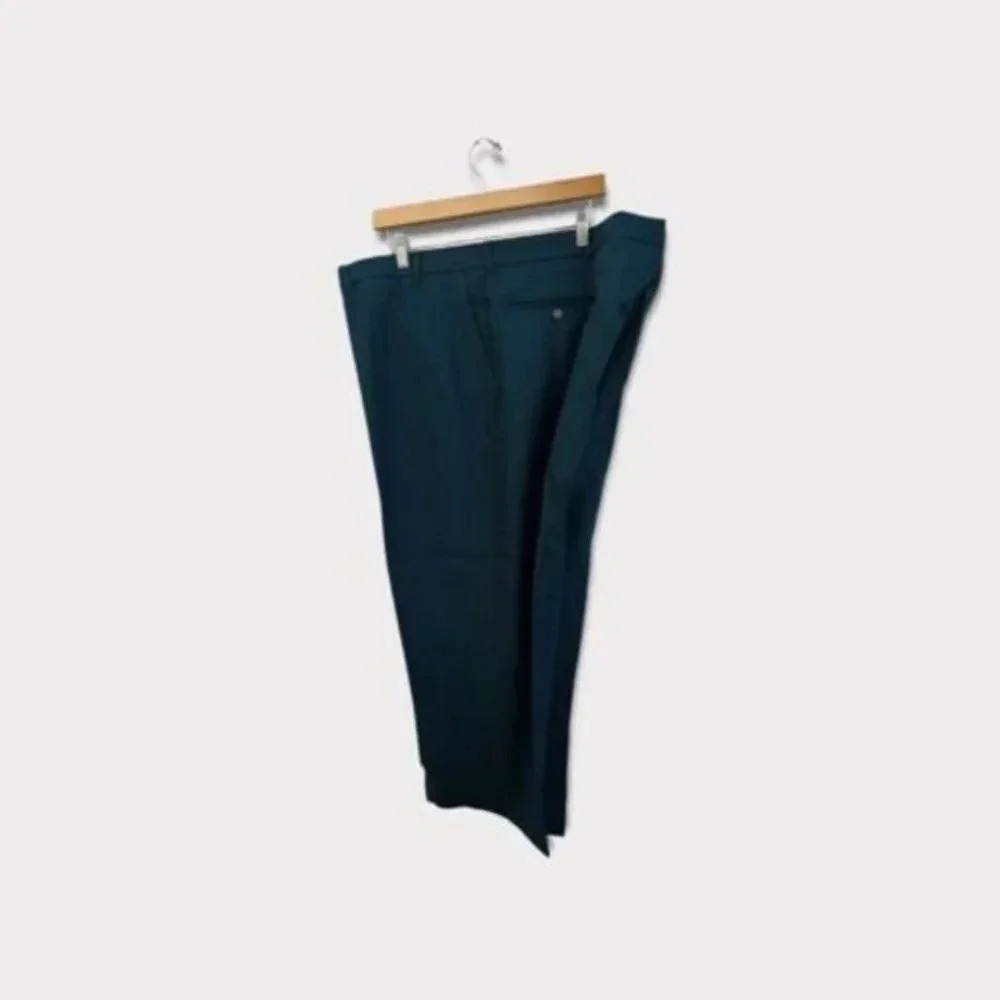 Haband Mens Executive Division Garbadine Dress Slacks Green Hemmed Size 50 x‎ 25 - Picture 4 of 5